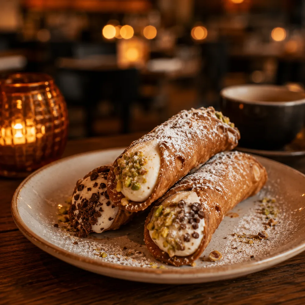 Cannoli rellenos de ricotta dulce