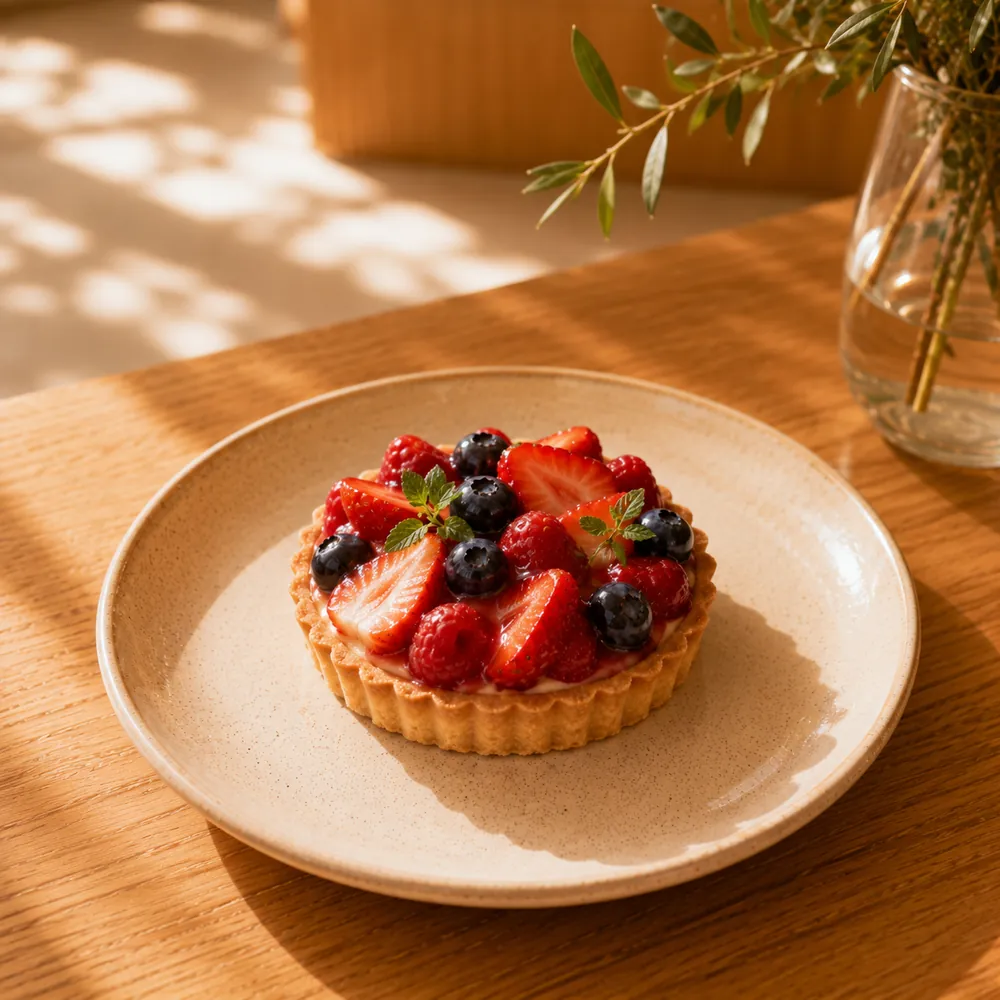 Tarta de frutos rojos con crema