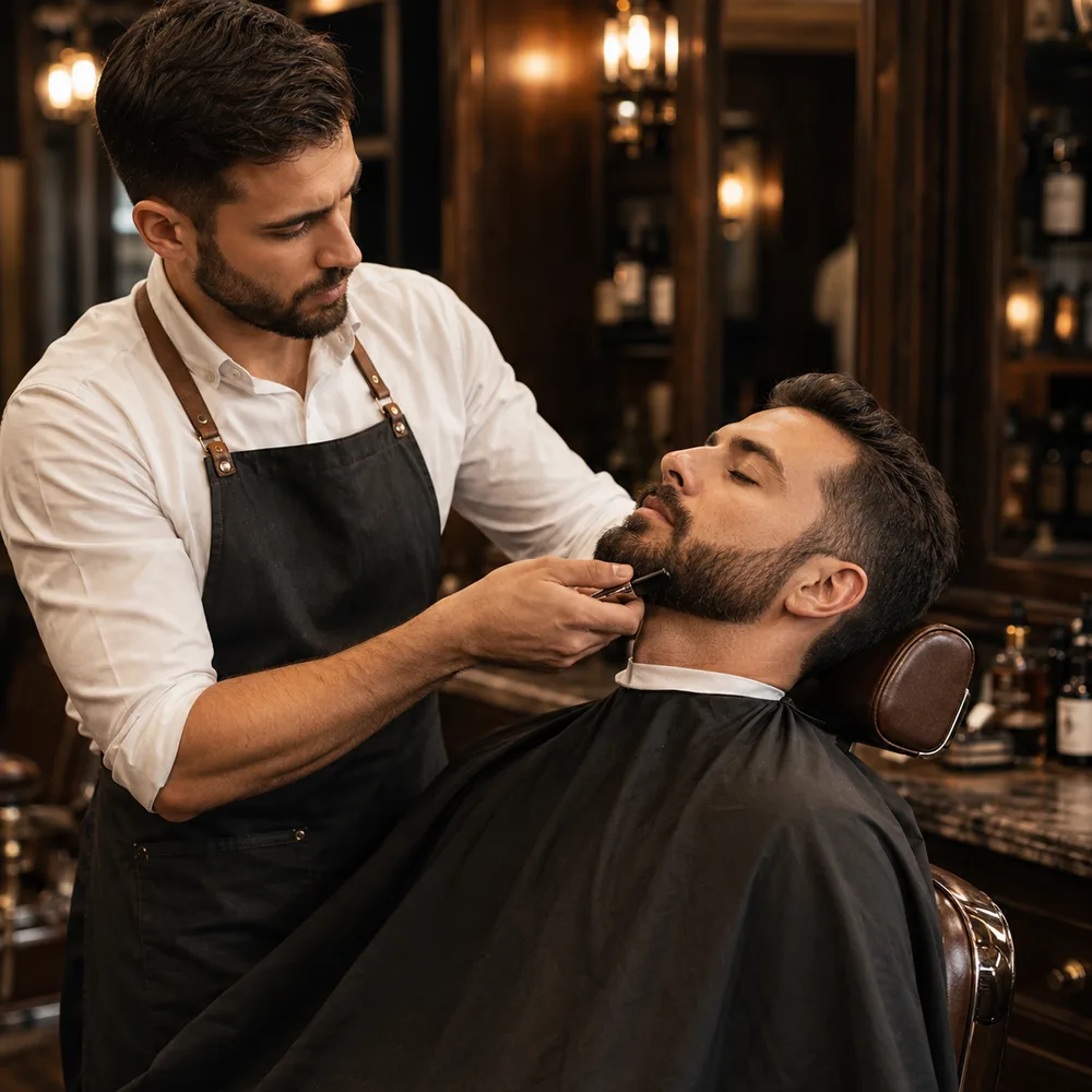 Arreglo y perfilado detallado de barba