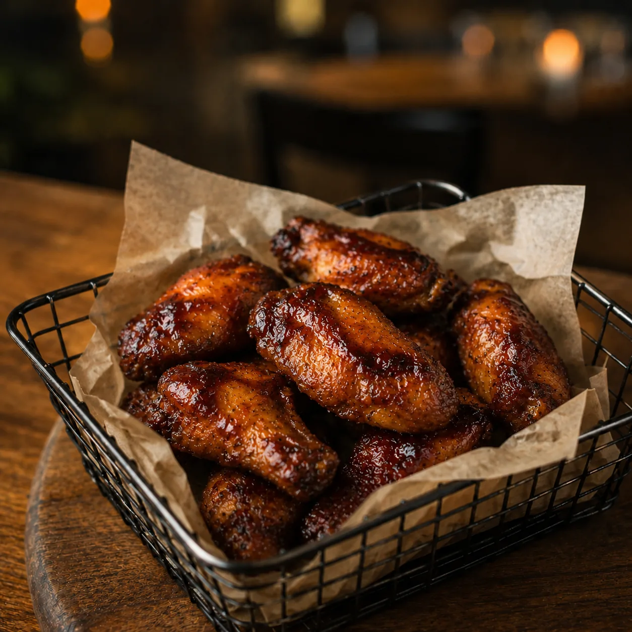 Alitas cubiertas con salsa BBQ