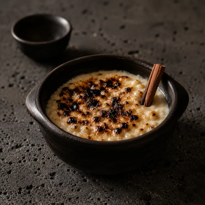 Arroz con leche con costra quemada