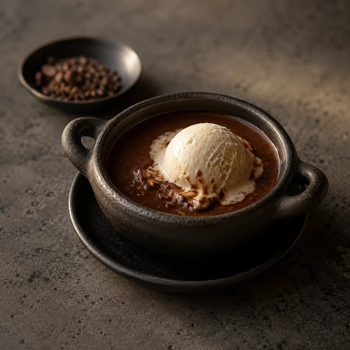 Chocolate caliente con helado