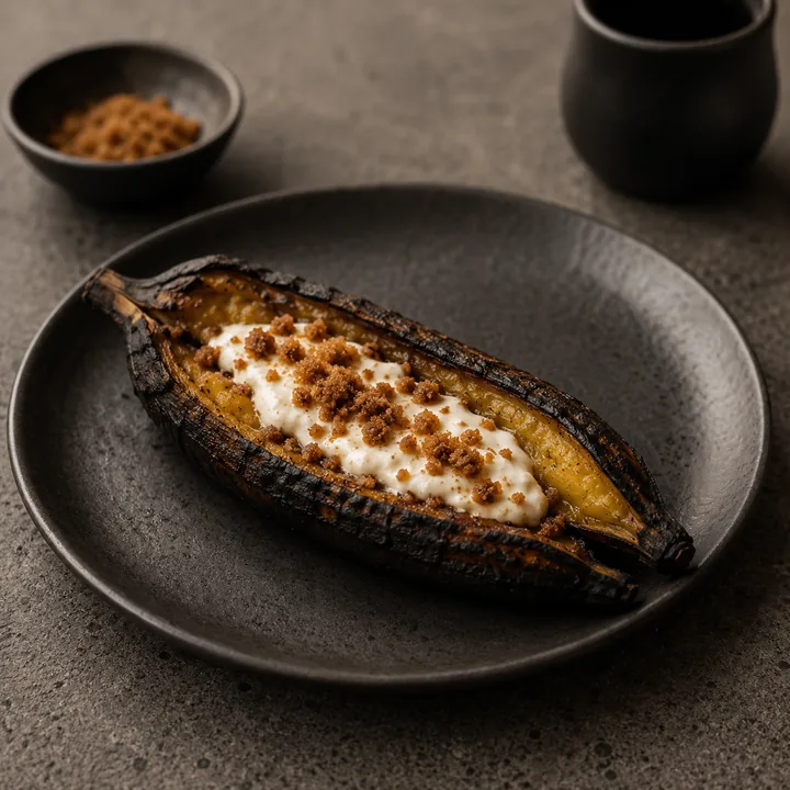 Plátano al rescoldo